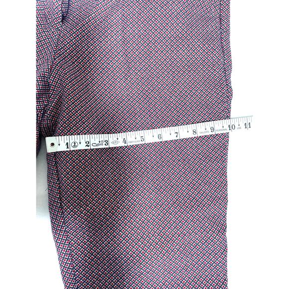 Talbots Heritage Red Navy Geometric Pants 10P Ankle - Picture 5 of 9